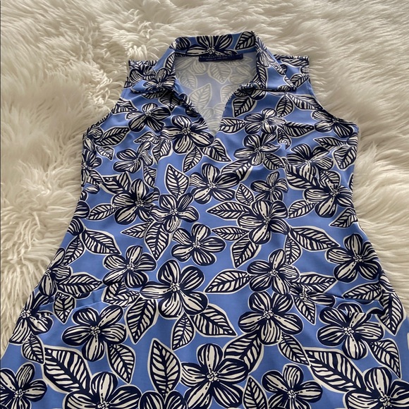 Katherine Way Blue and White Floral Midi Dress size S made in USA - Picture 8 of 8